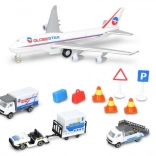 Luftfartsspil-sæt med fly og servicebiler fra Dickie