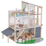 trædukkehus med elevator og tagterrasse