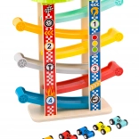 Tooky Toy Farverig bilrutschebane