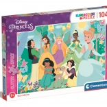 Clementoni glitr-puslespil Disney prinsesser i haven 104 brikker