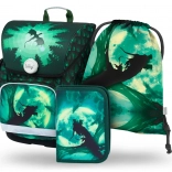 Skolesæt BAAGL Ergo Drak: skoletaske, penalhus, pose