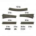 Roco geoLINE sæt med spor med ballast og tilbehør til digitale startsæt