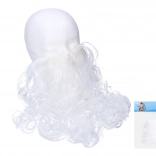 Hvide kunstige skæg til kostume af Sankt Nikolaus, troldmand eller bedstefar