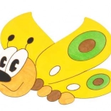 Mellemstor trædekoration sommerfugl gul