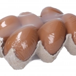 Dekorative plastæg brune 6 cm, 6 stk