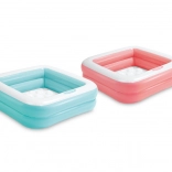 Oppustelig firkantet børnepool 86 × 86 cm med blød bund