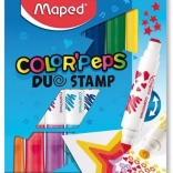 Fixy MAPED Color'Peps Duo Stamp – sæt med 8 dobbeltsidede stempeltuscher