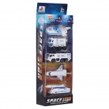 Metalliske rumfartøjer - sæt med 5 stk.