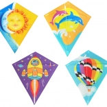 Flyvende drage, rombeformet, i nylon til børn