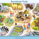 Ravensburger puslespil Første tal op til fem i zoologisk have, 17 brikker