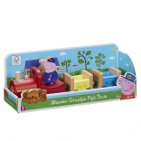 Trætog Peppa Pig med bedstefar Gris
