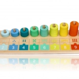 Træ tælle- og matchningsbræt 1–10 LELIN