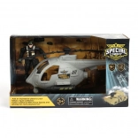 Militær helikopter med figur og tilbehør