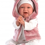 Realistisk babydukke med lyde og blødt stofkrop 42 cm