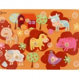 Træbondegård indsætningslegetøj til børn