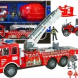 Stor brandsætnsstation sæt med hjelm og firhjuling