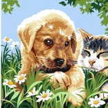 Diamantmaling Små venner 30 × 40 cm