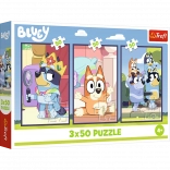 Puslespil 3x50 Familien Bluey