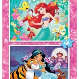 EDUCA Puslespil Disney prinsesser: Ariel og Jasmin 2x48 brikker