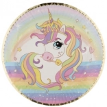 Papirtallerkener enhjørning, 6 stk., Ø 22,5 cm