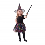 Børnekostume heks med stjerner og tutuskørt med hat