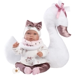 Llorens nyfødt realistisk talende dukke 44 cm med blødt stofkrop