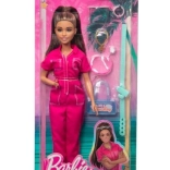 Barbie brunette i pink jumpsuit med tilbehør