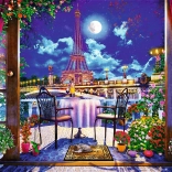 Puzzle Trefl Premium Plus: Nattens Paris, 1000 brikker