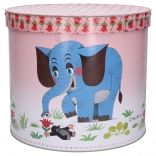 Rund opbevaringsboks Muldvarpen og Elefanten