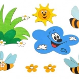 Trædekoration eng og bier DoDo