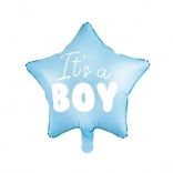 Folieballon stjerne "It's a boy" blå 48 cm