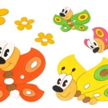 Trædekoration Sommerfugle og Blomster