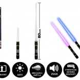 Sammenklappeligt lyssværd med lys og lyde, 80 cm