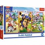 Puslespil 3x80 Hundepatruljen Paw Patrol