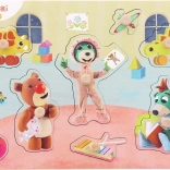 Træindsætningspuslespil Bobaski i Miś – 8 brikker