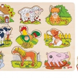 Goki træpuslespil med lyde fra husdyr