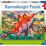 Ravensburger dinosaurernes verden puslespil 2×24 brikker
