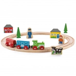 Bigjigs Rail mit første togbanesæt i træ, 19 dele