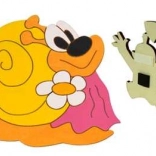 Træ dekoration magnet Snegle