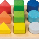 Træuddannelseslegetøj Goki til sortering af former og farver