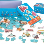 Puslespil i Dåse med Køretøjer