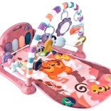 Pædagogisk legetæppe med klaver og raslelyde – rosa