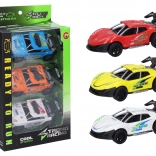 Sæt med metalbiler 11 cm – 3 stk., friktionstræk