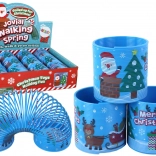 Kult-blå fjeder med julemotiv 6 cm