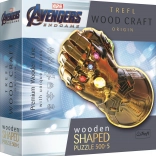 Dobbelt­siddet træpuslespil TREFL Wood Craft Origin Marvel: Infinity-handsken – 505 brikker