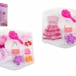 Sæt med kjoler og tilbehør til dukker (mix)