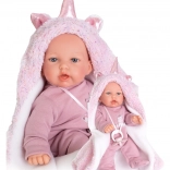 Antonio Juan Petit realistisk dukke med lyde og blød stofkrop 27 cm