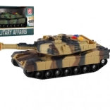Plasttank 17 cm med friktionsmotor med lys og lyd – 2 farver (RUI JIA, MILITARY AFFAIRS)