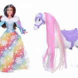 Prinsessedukke med hest og tilbehør 29 cm