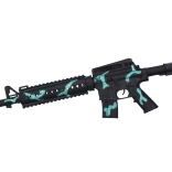 Plastlegetøjsgevær til børn med svinghjul 61 cm sort-blå